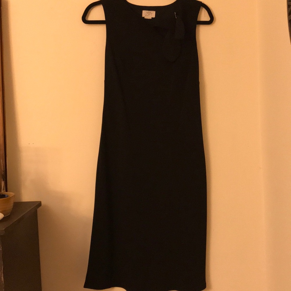 Ann Taylor Loft Black Dress with Bow at the neck